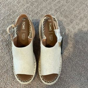 TOMS Monica slingback platform Espadrille Wedge Sandal size 8.5